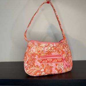 New - Vera Bradley Orange & Pink Paisley Floral - Small Duffle Purse Tote